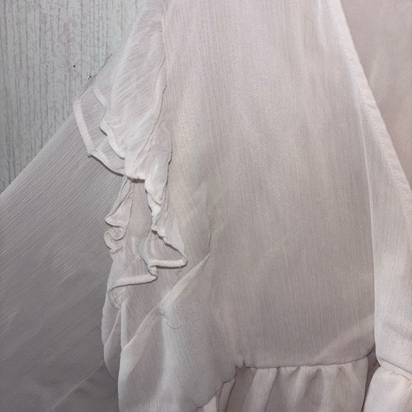 Torrid Sheer Ruffle Blouse - Soft Cream - Picture 2 of 3